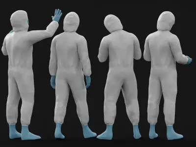 Hazmat Suit - Biohazard Protection Suit Low-poly 3D model