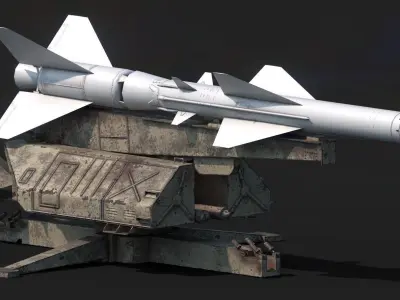 SA-75 Dvina SA-2 Guideline HQ-2 Surface To Air Missile Low-poly 3D model
