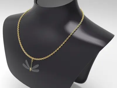 Dragonfly pendant 3D model
