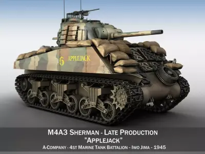 M4A3 Sherman - Applejack 3D model