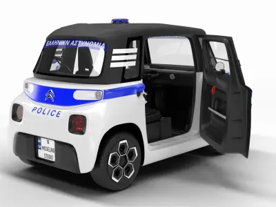 Citroen Ami 2020 Police HQ interior 3D model