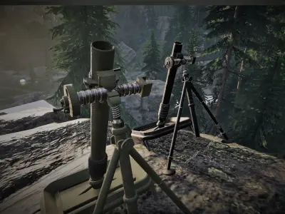 M1 Mortar Low-poly 3D model