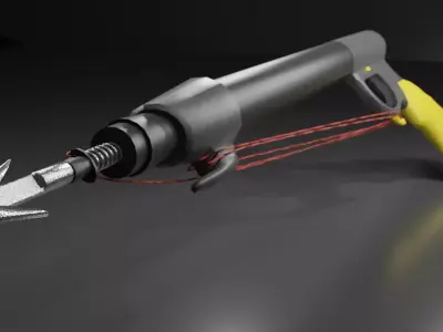 Pneumatic Speargun Low-poly 3D model