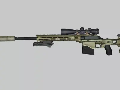 Sniper Denel 9NTW-20 Low-Poly 3D Model Low-poly 3D model purchase
