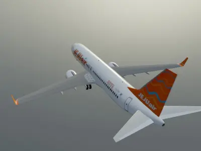 Jeju airlines Boeing 737-800 low poly 7c 2216 Low-poly 3D model