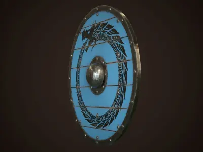 Viking Shield 17 Low-poly 3D model