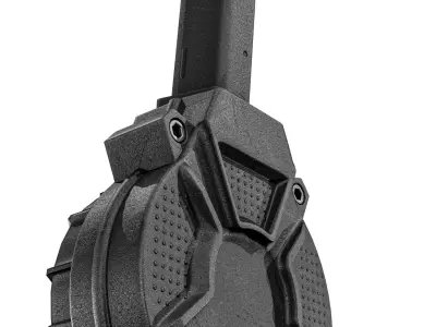 Glock 17 And 19 Drum Magazine Low-poly 3D model