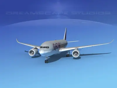 Airbus A350-800 Qatar 3D model