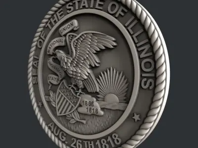 3d STL models for CNC router Seal Illinois 3D model