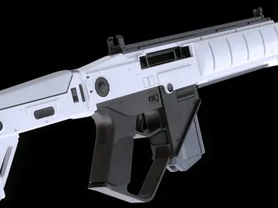 Low-poly Sci-fi Assault Rifle Low-poly 3D model