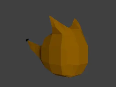 Fox low Poly head Free low-poly 3D model