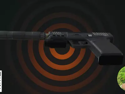 Modern Tactical Stealth Pistol - Suppressed Edition 3D model