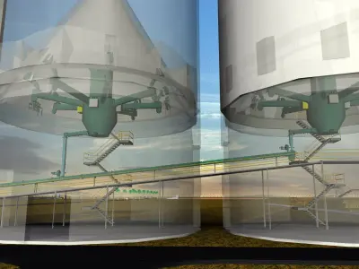 Cement Silos Free 3D model