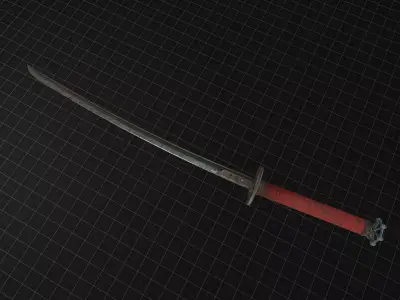 Katana two samurai swords Low-poly 3D model