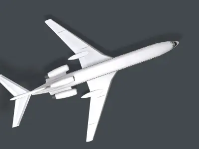 Tupolev Tu-154 Blank Animated Low-poly 3D model
