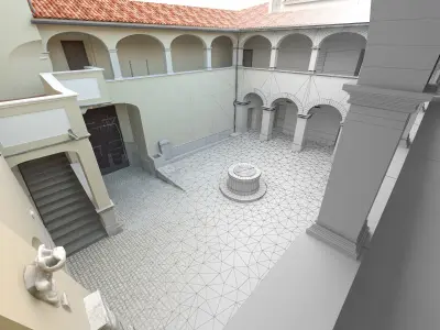 Castle interior Low-poly 3D model