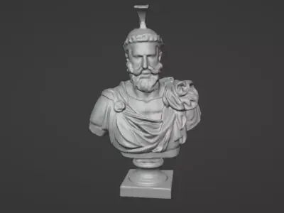 ancient Greek marble head statue 3D print model