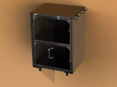 Industrial Aluminum Trolley - Enclosed 3D model