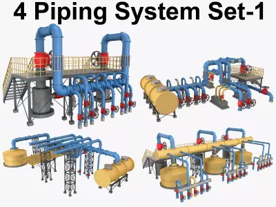 4 Piping System Set 1 3D model
