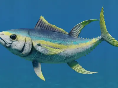 Tuna Fish Animated Free low-poly 3D model