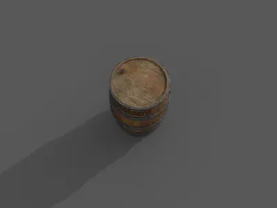 Wood Barrel Low-poly 3D model Low-poly 3D model