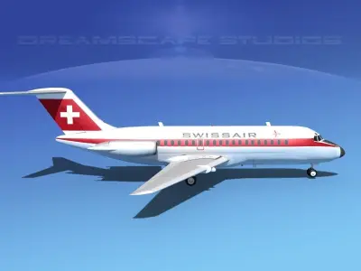 Douglas DC-9-15 Swissair 3D model
