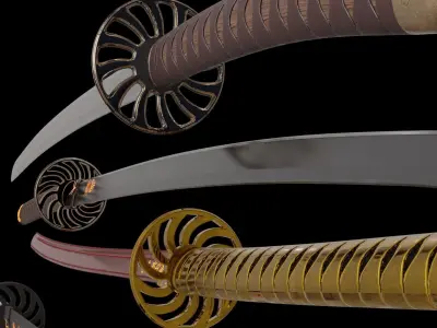 Arabian Katana Low-poly 3D model