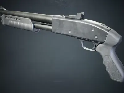 PBR - M590 Shotgun Pistol Grip - Game-Ready 3D Asset Low-poly 3D model
