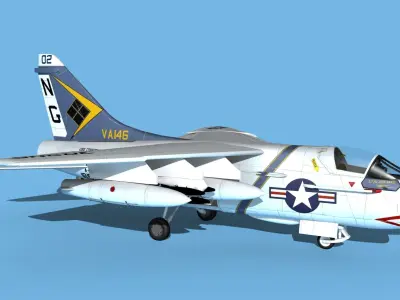 Chance Vought A-7C Corsair II V21 USN 3D model