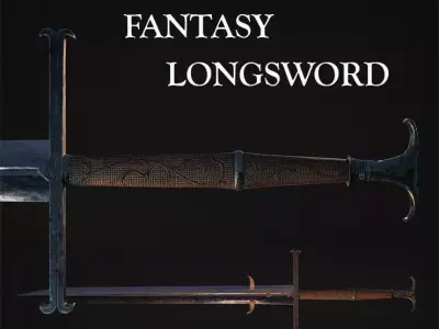 Fantasy Longsword Low-poly 3D model purchase