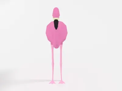 Low Poly Cartoon Flamingo Low-poly 3D model