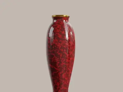 Red chinese vases Free 3D model