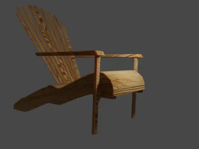 Adirondack chair Low-poly 3D model buy