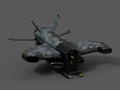 Spaceship starship scifi space futuristic cyborg low poly Low-poly 3D model