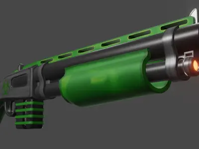 Stylized Pump Shotgun Low-poly 3D model