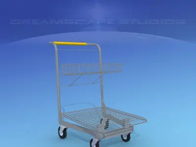 Wire Shopping Cart 3D model