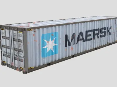 Cargo Shipping Container 3D model 04 Low-poly 3D model