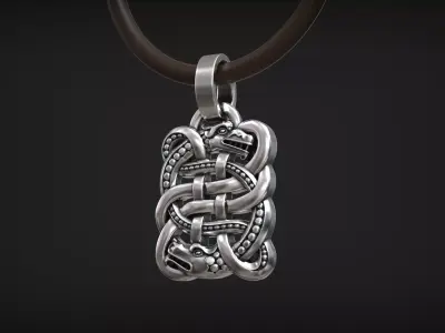 Celtic Dragon Knot Traditional Ornament Pendant 3D print model
