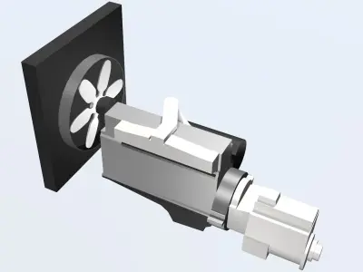 Simple low-detail diesel engine Low-poly 3D model