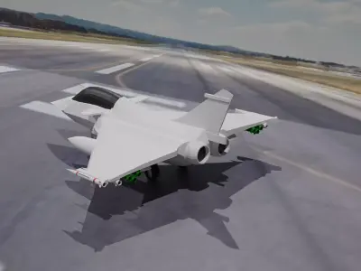 Aircraft Rafale Low-poly 3D model