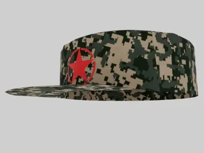 Army cap Low-poly 3D model