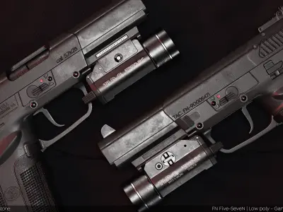 Tactical FN Five Seven - PBR Game Ready Low-poly 3D model
