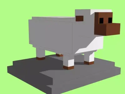 VOXEL SHEEP - MODEL 10 Low-poly 3D model