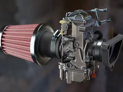 Carburetor engine with filter 3D model
