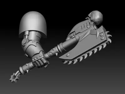 4 HANDS WITH POWER WEAPONS 3D print model