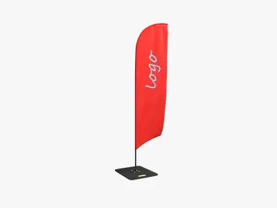 Beach Flag Medium 3D model