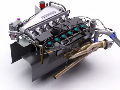 B58 Toyota Supra Engine Greddy Tune Low-poly 3D model