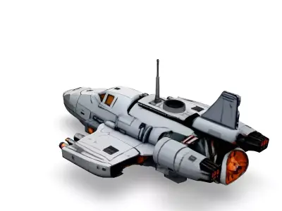 Scifi Fighter Spaceship 3D Model Low-poly 3D model