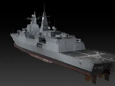 MEKO A200 Valor class frigate Low-poly 3D model
