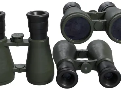 Binocular Low-poly 3D model